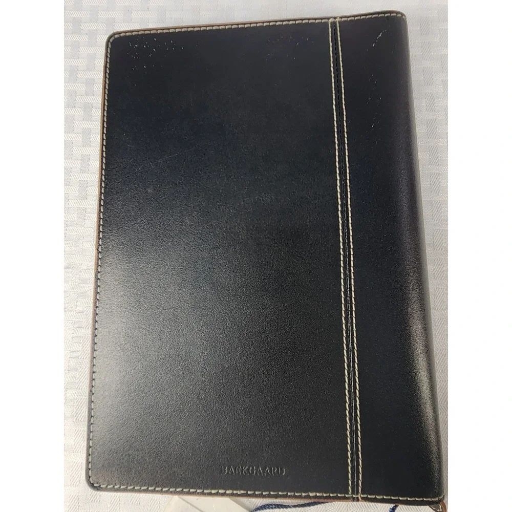 Baekgaard Rare Black Leather Zip Around Organizer Agenda Portfolio 10